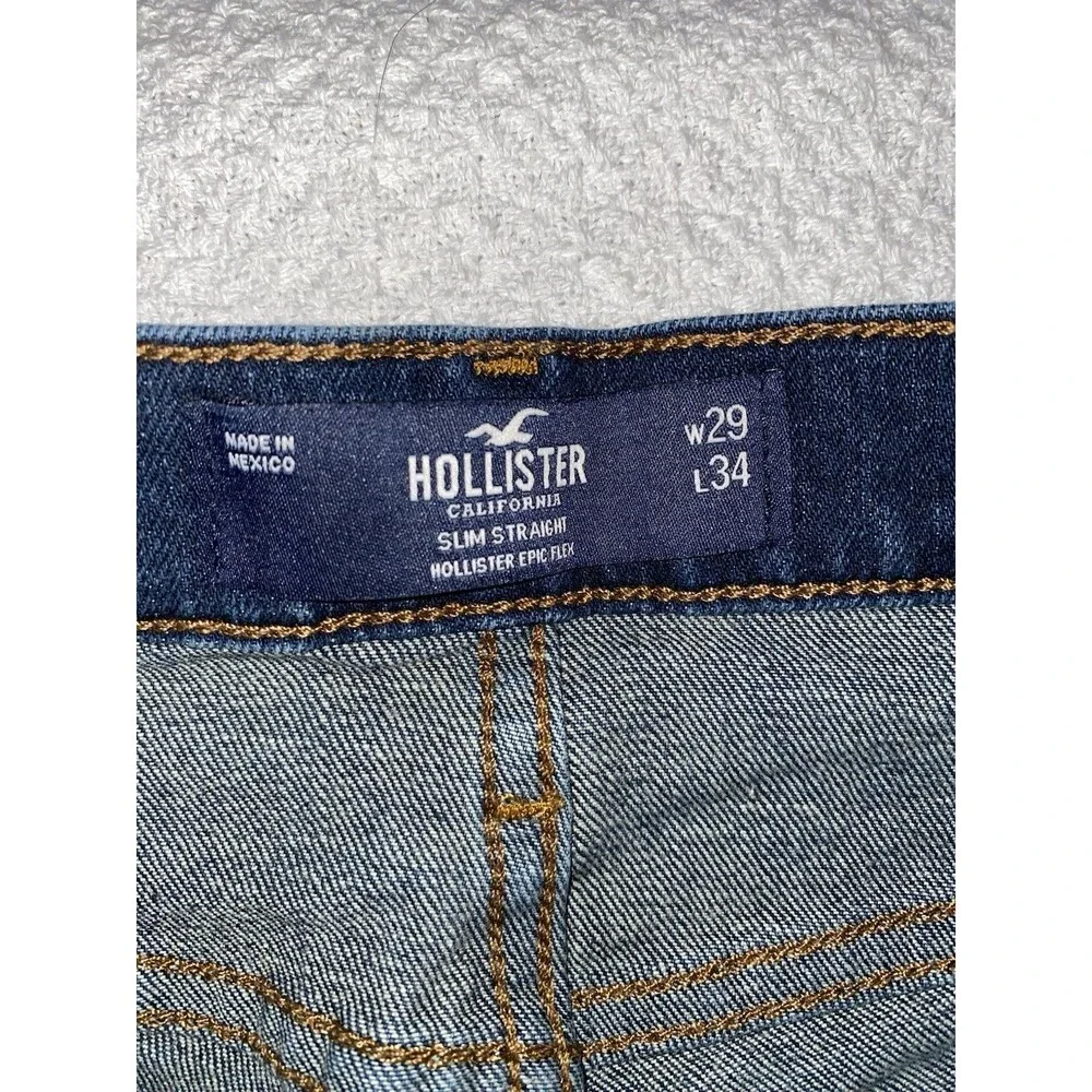 Hollister Slim Straight Jeans Epic Flex Dark Wash 29x34